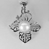 Good 4.87 G. Natural White Pearl Rhodium Silver Plated Pendant