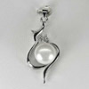 3.27 G. Delightful Natural White Pearl Rhodium Silver Plated Pendant