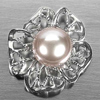 3.39 G. Round Cabochon Natural Multi-Color Pearl Rhodium Silver Plated Pendant