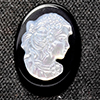 Natural White Sea Shell 6.34 Ct. Woman Carving Cameo on Onyx 13 x 7.8 Mm Natural White Sea Shell 6.34 Ct. Woman Carving Cameo on Onyx 13 x 7.8 Mm