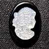 Natural White Sea Shell 6.63 Ct. Woman Carving Cameo on Onyx 18 x 12.9 Mm Natural White Sea Shell 6.63 Ct. Woman Carving Cameo on Onyx 18 x 12.9 Mm
