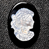 Natural White Sea Shell 6.28 Ct. Woman Carving Cameo on Onyx 18 x 12.8 Mm Natural White Sea Shell 6.28 Ct. Woman Carving Cameo on Onyx 18 x 12.8 Mm