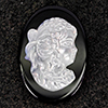 Natural White Sea Shell 6.28 Ct. Woman Carving Cameo on Onyx 18.1 x 12.9 Mm Natural White Sea Shell 6.28 Ct. Woman Carving Cameo on Onyx 18.1 x 12.9 Mm