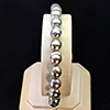 Bracelet Jewelry Multi Color Natural Pearl 11.53G. 952 Sterling Silver Magnet Set  Length 6.5 Inch.