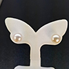 Natural Multi Color White Pearl 9 Mm With Platinum Jewelry Earring 2.0 Grams