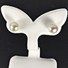 Natural Multi Color White Pearl 9 Mm With Platinum Jewelry Earring 2.0 Grams
