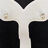 Natural Multi Color White Pearl 3.0 - 4.0 Mm With Platinum Jewelry Earring 0.4 Grams