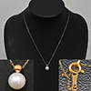 Multi Color White Natural Pearl 7.5 Mm With Yellow Gold 18K Jewelry Necklace 1.3 Grams