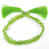 89.30 Ct. Natural Gems Green Peridot Beads 8.5 Inch. Briolette Shape 6 x 4.1 Mm.