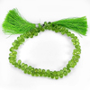 95.40 Ct.Natural Gemstone Green Peridot Beads Length 9 Inch. Briolette 6 x 4 Mm.