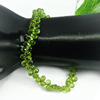 Unheated 71.35 Ct. Briolette Natural Gemstones Green Peridot Beads 9 Inch