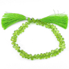 87.90 Ct. Briolette Shape Natural Gems Green Peridot Beads Length 9 Inch Unheate