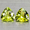 Natural Green Peridot 1.36 Ct. 2 Pcs. Trilliant Shape 5.9 Mm Gemstones