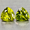 Natural Green Peridot 1.78 Ct. 2 Pcs. Trilliant Shape 6.3 Mm Gemstones