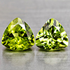 Natural Green Peridot 1.92 Ct. 2 Pcs. Trilliant Shape 6 Mm Gemstones