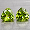 Natural Green Peridot 1.99 Ct. 2 Pcs. Trilliant Shape 6.1 Mm Gemstones