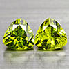 Natural Green Peridot 2.14 Ct. 2 Pcs. Trilliant Shape 6.1 Mm Gemstones