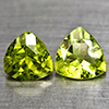 Natural Green Peridot 1.42 Ct. 2 Pcs. Trilliant Shape 6 Mm Gemstones