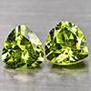 Natural Green Peridot 1.79 Ct. 2 Pcs. Trilliant Shape 6.1 Mm Gemstones