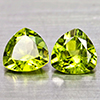 Natural Green Peridot 1.31 Ct. 2 Pcs. Trilliant Shape 5.9 Mm Gemstones