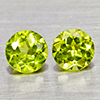 Natural Green Peridot 1.21 Ct. 2 Pcs Round Shape 5 Mm Gemstone From Pakistan