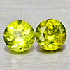 Natural Green Peridot 1.16 Ct. 2 Pcs Round Shape 5 Mm Gemstone From Pakistan