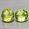 Natural Green Peridot 1.04 Ct. 2 Pcs Round Shape 5 Mm Gemstone From Pakistan