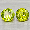 Natural Green Peridot 1.60 Ct. 2 Pcs Round Shape 6.2 Mm Gemstone From Pakistan