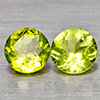 Natural Green Peridot 1.37 Ct. 2 Pcs Round Shape 5.5 Mm Gemstone From Pakistan