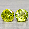 Natural Green Peridot 1.10 Ct. 2 Pcs Round Shape 5 Mm Gemstone From Pakistan