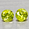 Natural Green Peridot 0.97 Ct. 2 Pcs Round Shape 4.8 Mm Gemstone From Pakistan