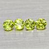 Natural Green Peridot 1.26 Ct. 4 Pcs Round Shape 4 Mm Gemstone From Pakistan