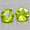 Natural Green Peridot 1.87 Ct. 2 Pcs Round Shape 6.1 Mm Gemstone From Pakistan