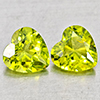 Natural Green Peridot 1.61 Ct. 2 Pcs Heart Shape 6.1 x 6 Mm. Gemstones