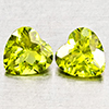 Natural Green Peridot 1.59 Ct. 2 Pcs Heart Shape 6 x 6 Mm. Gemstones