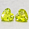 Natural Green Peridot 1.26 Ct. 2 Pcs Heart Shape 5.9 x 5.9 Mm. Gemstones