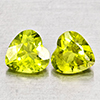 Natural Green Peridot 1.67 Ct. 2 Pcs Heart Shape 6 x 6 Mm. Gemstones
