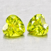 Natural Green Peridot 1.70 Ct. 2 Pcs Heart Shape 6.1 x 6.1 Mm. Gemstones