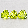 Natural Green Peridot 2.16 Ct. 3 Pcs Heart Shape Gemstones From Pakistan