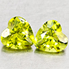 Natural Green Peridot 1.75 Ct. 2 Pcs Heart Shape 6.2 x 6.2 Gemstones