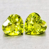 Natural Green Peridot 1.59 Ct. 2 Pcs Heart Shape 6 x 6 Gemstones