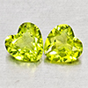 Natural Green Peridot 1.53 Ct. 2 Pcs Heart Shape 5.8 x 6 Mm Gemstones