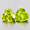 Natural Green Peridot 1.86 Ct. 2 Pcs Heart Shape 6 x 6 Mm Gemstones