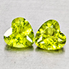 Natural Green Peridot 1.61 Ct. 2 Pcs Heart Shape 6 x 6 Mm Gemstones