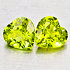 Natural Green Peridot 1.79 Ct. 2 Pcs Heart Shape 6 x 6 Mm Gemstones