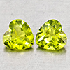 Natural Green Peridot 1.51 Ct. 2 Pcs Heart Shape 6.3 x 6.3 Mm Gemstones