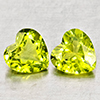 Natural Green Peridot 1.66 Ct. 2 Pcs Heart Shape 6.2 x 6.2 Mm Gemstones