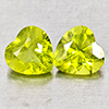 Natural Green Peridot 1.79 Ct. 2 Pcs Heart Shape 6 x 6 Mm Gemstones