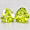 Natural Green Peridot 1.10 Ct. 2 Pcs Heart Shape 6.1 x 6.1 Mm Gemstones