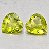 Natural Green Peridot 1.26 Ct. 2 Pcs Heart Shape 6 x 6 Mm Gemstones